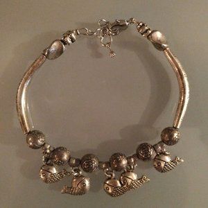 Tribal Themed Vintage Metal Fish Bracelet